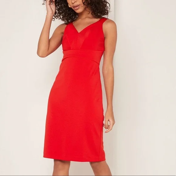 Ted Baker London | Dresses | Nwt Ted Baker Red Ribbon Adjustable Strap  Fitted Kneelength Dress | Poshmark